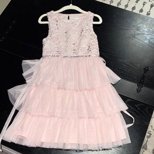 Pink Tiered Tulle Party Dress for Girls